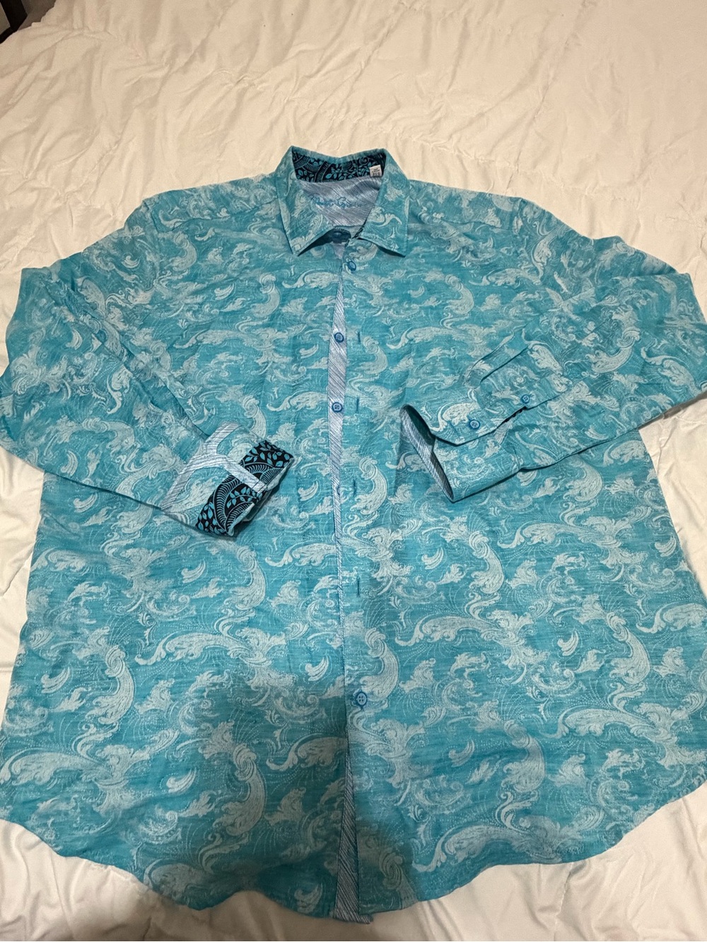 Robert Graham Turquoise Paisley Button-Up Shirt